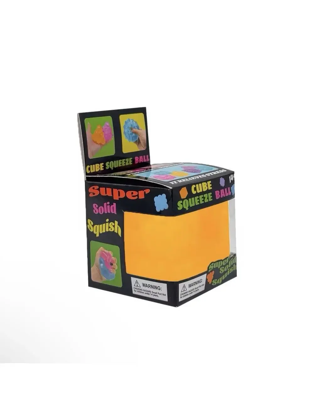 Super Solid Squish Cube Squeeze Ball Sensory Toy orange 3+ Years